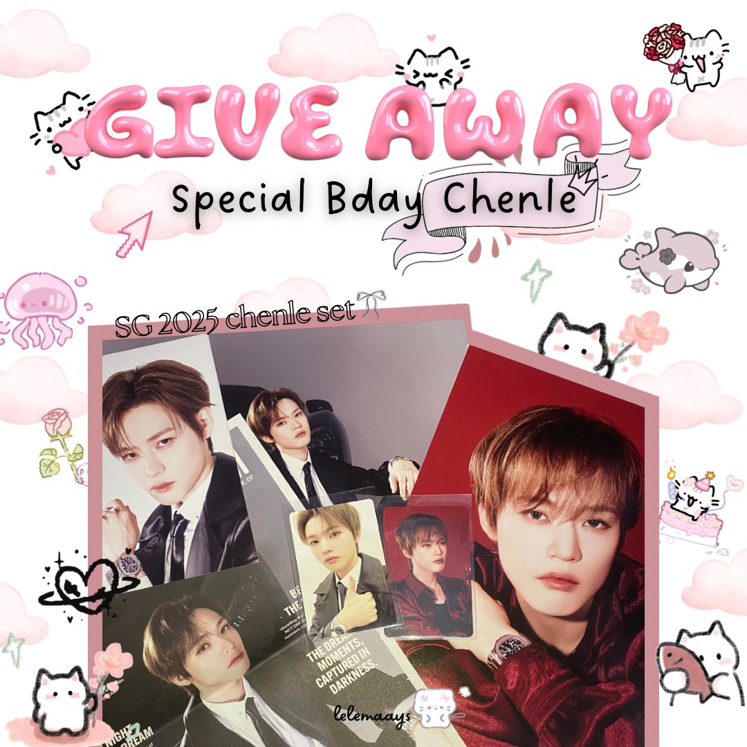 lelemaays's tweet image. Give away Special Chenle birthday!🐬🩵

🎁 SG 2025 Chenle set

Rules: 
✨sayang chenle
✨follow instagram.com/lelemaays 
✨like, rt (postingan ini)
✨ jangan lupa reply postingan Ini💗

End 22 Nov 2025, Good luck Lilsuns🌟