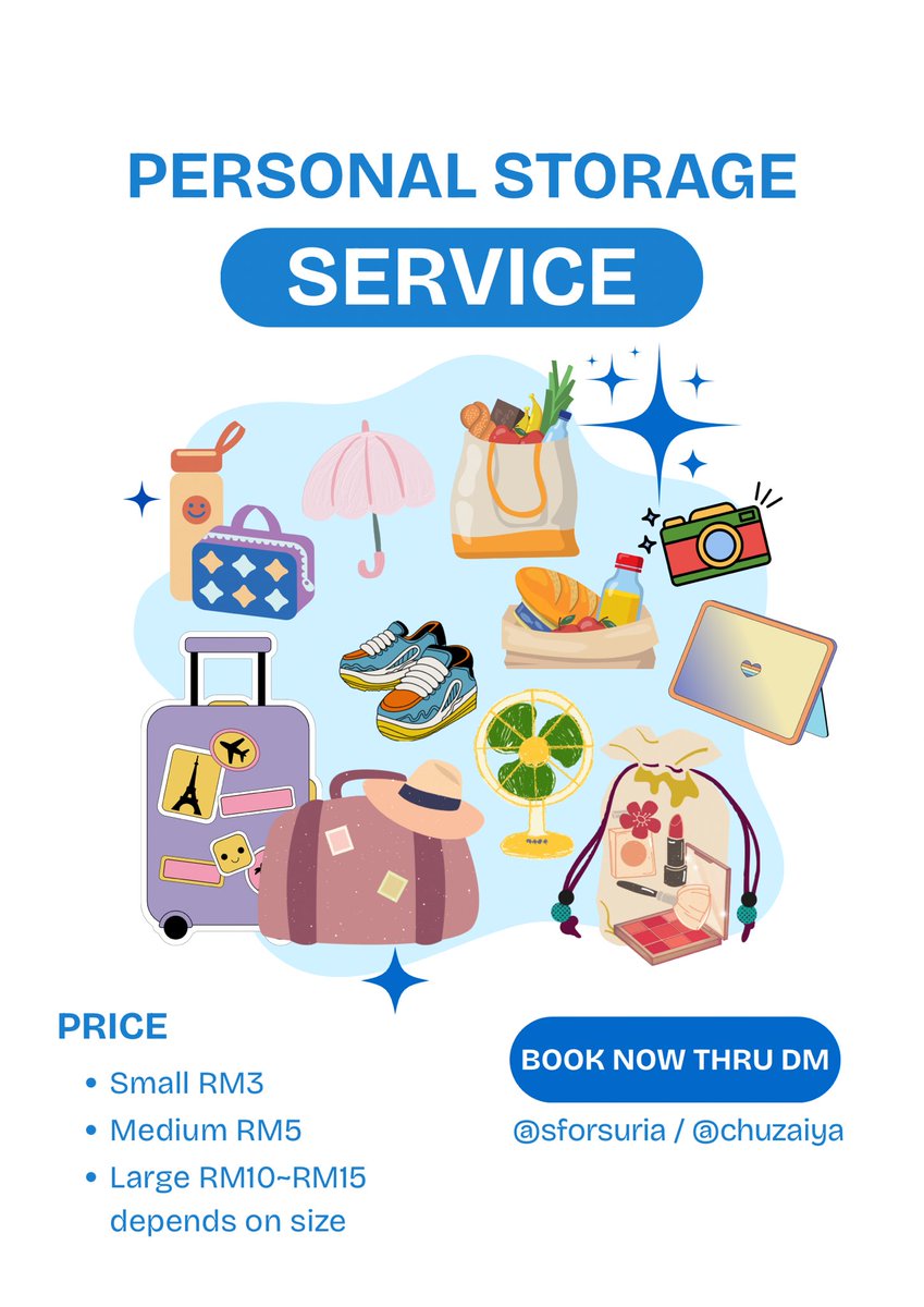 sforsuria's tweet photo. Hi! 🤗 We (@chuzaiya &amp; @sforsuria) are providing item keeping service/storage for #MadHappyinKL 

📍Mega Star Arena
⏰ 2pm till concert end

✨Walk In &amp; Booking Available✨
🧾Cash &amp; QR accepted
💢DM us if you interested 🤗 

#FTISLANDinKL https://t.co/IfzJNWu0cU