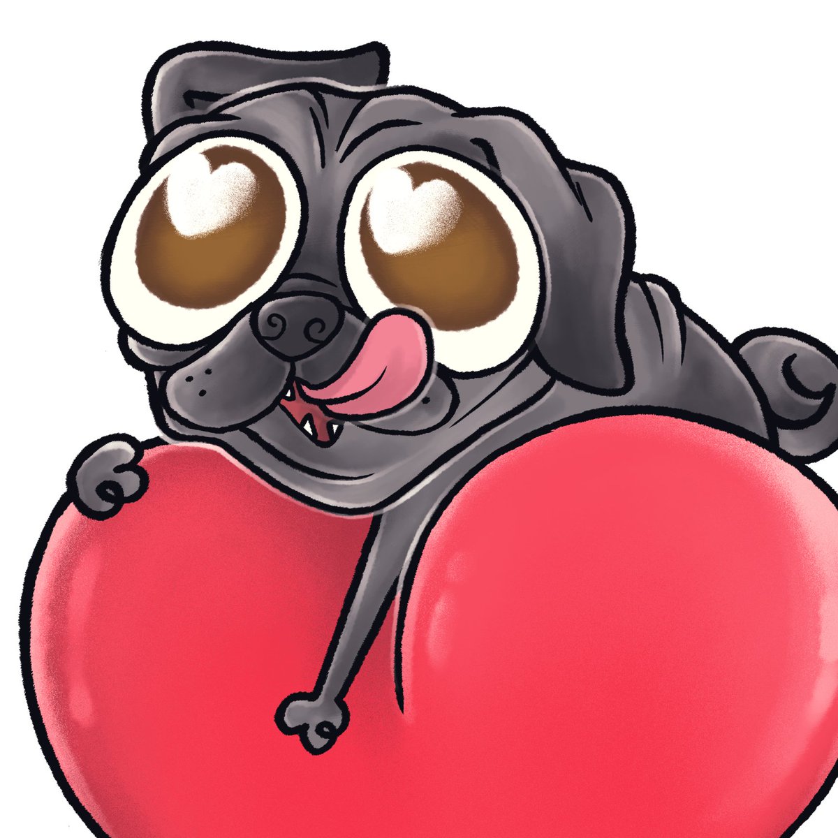 MapleSyrup_art's tweet photo. Made some pug emotes for my lovely raccoon friend @raccoon_boi .Such a lil goober! #pug https://t.co/6359MopPQ2