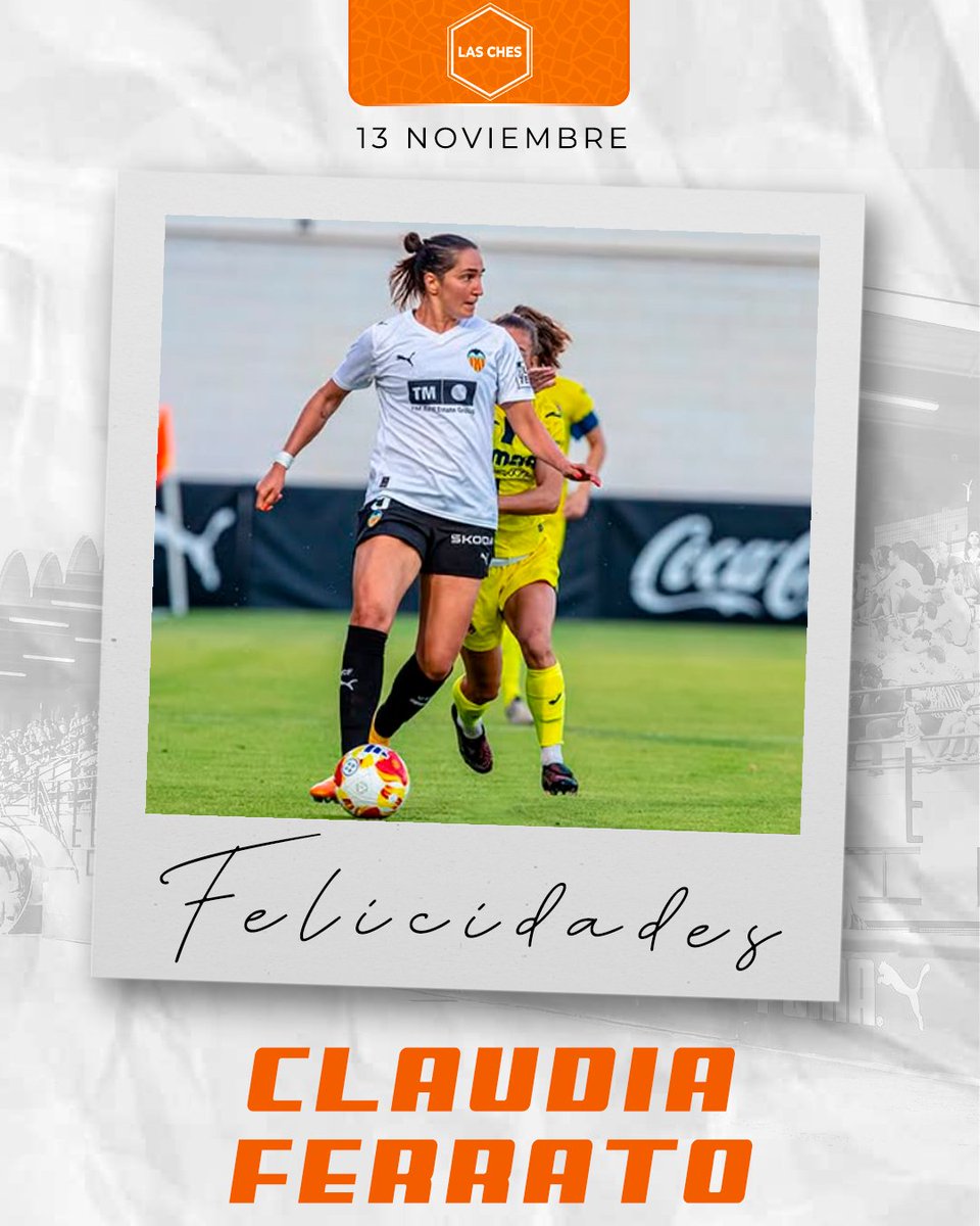 _LasChes's tweet photo. Hoy cumple 29 años Claudia Ferrato, delantera del @VCF_Femenino en esta temporada lleva jugados 12 partidos oficiales, 549 minutos y 3 goles y 1 asistencia.
¡Felicidades Claudia! 🦇
#felizcumple #cumpleche #lasches #futfem #futbolfemenino #valenciafemenino #orgulloche #vcffem https://t.co/x4j4qUOgCE