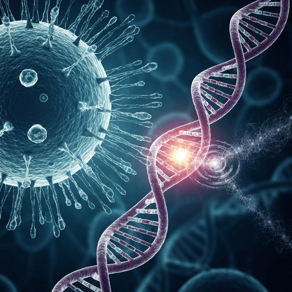 BuiltByEstrada's tweet photo. ๐คฏ Ever had mono? That common Epstein-Barr virus (EBV) isn't just hanging out. New science suggests it can *hijack* your DNA, flipping a genetic 'on' switch that might trigger lupus! Wild, right? #QuirkScience #EBV #Lupus https://t.co/DdYP7URyxs
