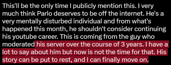 In regards to this tweet (Parlo)