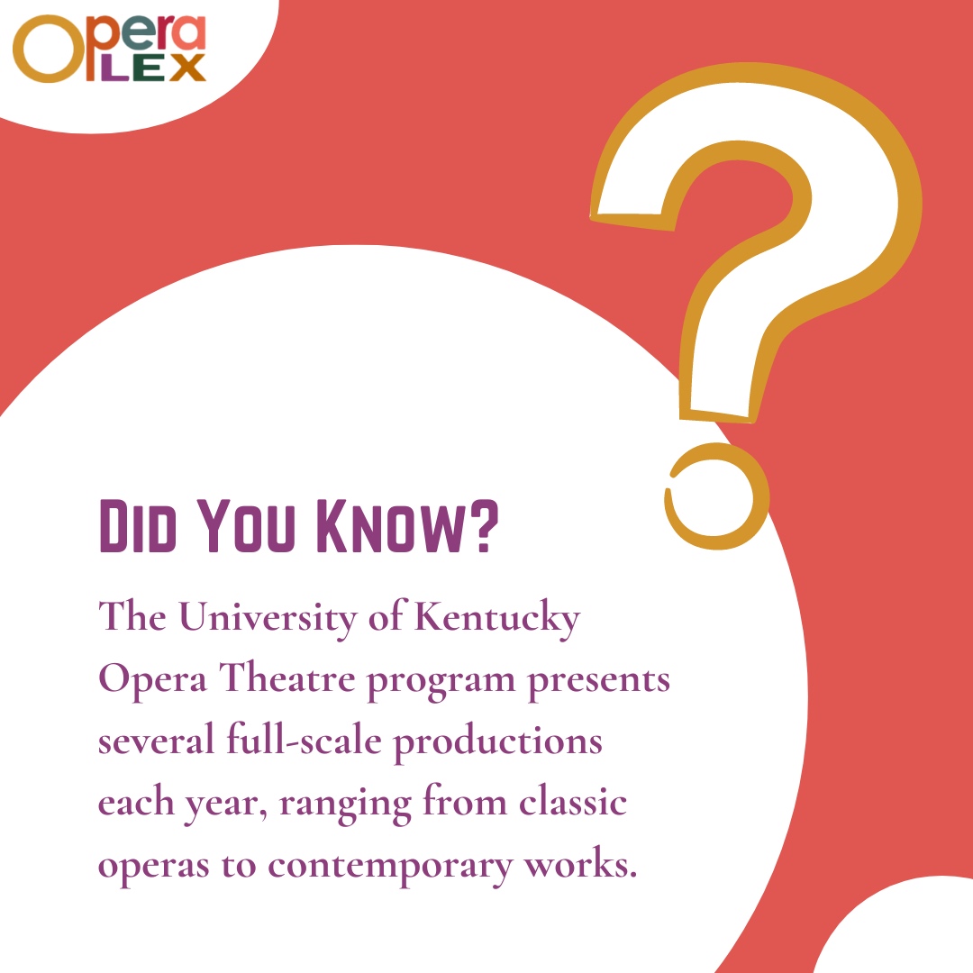 OperaLex859's tweet image. Did you know? These performances give students invaluable experience and bring joy to audiences of all ages. 🎶✨

Learn more: operalex.org
#OperaLex #OperaMatters #SupportTheArts #DidYouKnow