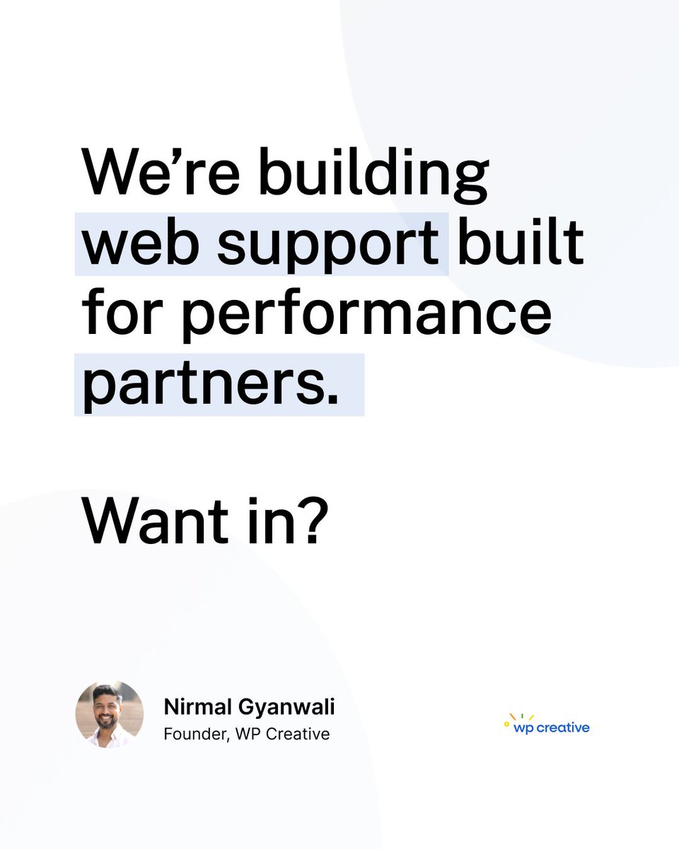 WPC_Agency's tweet photo. Ads converting. Campaigns scaling.

Then the site crashes. Tracking breaks. Leads drop.

We’re building a web support model made for performance teams.

Looking for 5 agency partners to shape it.
DM “partner” to chat. https://t.co/14EckbJnr1