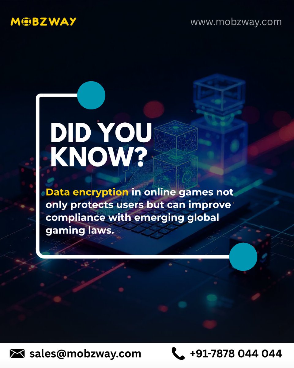 mobzway's tweet image. Protect your players, protect your business. Data encryption keeps your platform compliant and your reputation strong.

📞 +91 7878044044
✉️ sales@mobzway.com
➡️ mobzway.com

#mobzway #dataencryption #gamedev #gamedevelopment