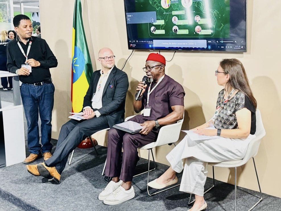UNDPAfrica's tweet photo. From Baku to Belém 🇪🇹, Ethiopia is showing what implementation looks like. 

With @UNDP’s support, its new NDC3.0 turns global climate commitments into national action, raising ambition, empowering women &amp; youth, and tackling loss &amp; damage through data-driven systems. https://t.co/XuREMsXIFJ
