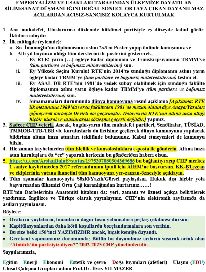 İlyas Yılmazer
Sn CHP Yönetimi Ltfn EK'in gereğini yapınız
Ülkenin dağı taşı satılıp tan ediliyor
Ne bekliyorsunuz?
<a href="/eczozgurozel/">Özgür Özel</a>
<a href="/ayca_mls/">Ayça Yılmaz</a>
<a href="/merdanyanardag/">Merdan Yanardağ</a>
<a href="/alimahir/">Ali Mahir Başarır</a>
<a href="/yavuzyilmazd/">Deniz Yavuzyılmaz</a>
<a href="/eczburhan/">Burhanettin Bulut</a>
<a href="/ekrem_imamoglu/">Ekrem İmamoğlu</a>
<a href="/herkesicinCHP/">CHP 🇹🇷</a>
<a href="/CHP_istanbulil/">CHP İstanbul İl Başkanlığı</a>
<a href="/CHP_iletisim/">CHP İletişim</a>
<a href="/CHPMuratBakan/">Murat BAKAN</a>
<a href="/CHPKadinKolu/">CHP Kadın</a>