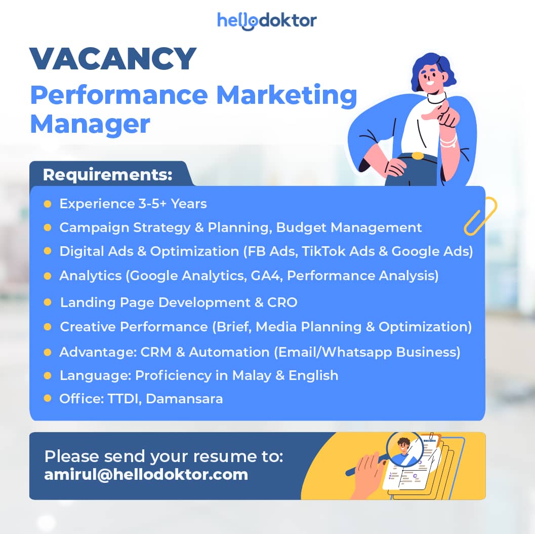 Masih mencari marketer yg:-

1. Perform/blh deliver results however it takes
2. Resourceful blh wear multiple hats to make it works
3. Independent supaya anda tidak perlu di micromanage sebab org lain pun semua busy~