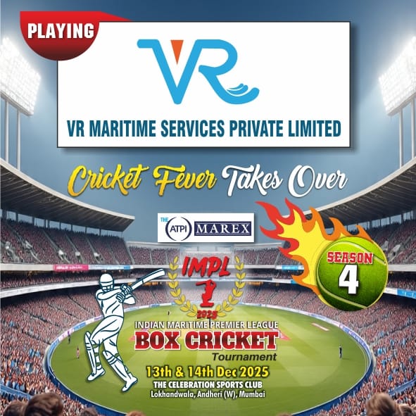 MarexMedia's tweet image. Cricket mode: ON! 🏏
 VR Maritime Services Pvt. Ltd. is ready for IMPL Season 4! ⚓🔥
#IMPL2025 #VRMaritime #BoxCricket #MaritimeLeague #CricketFever #GameSetSail #MarexMedia