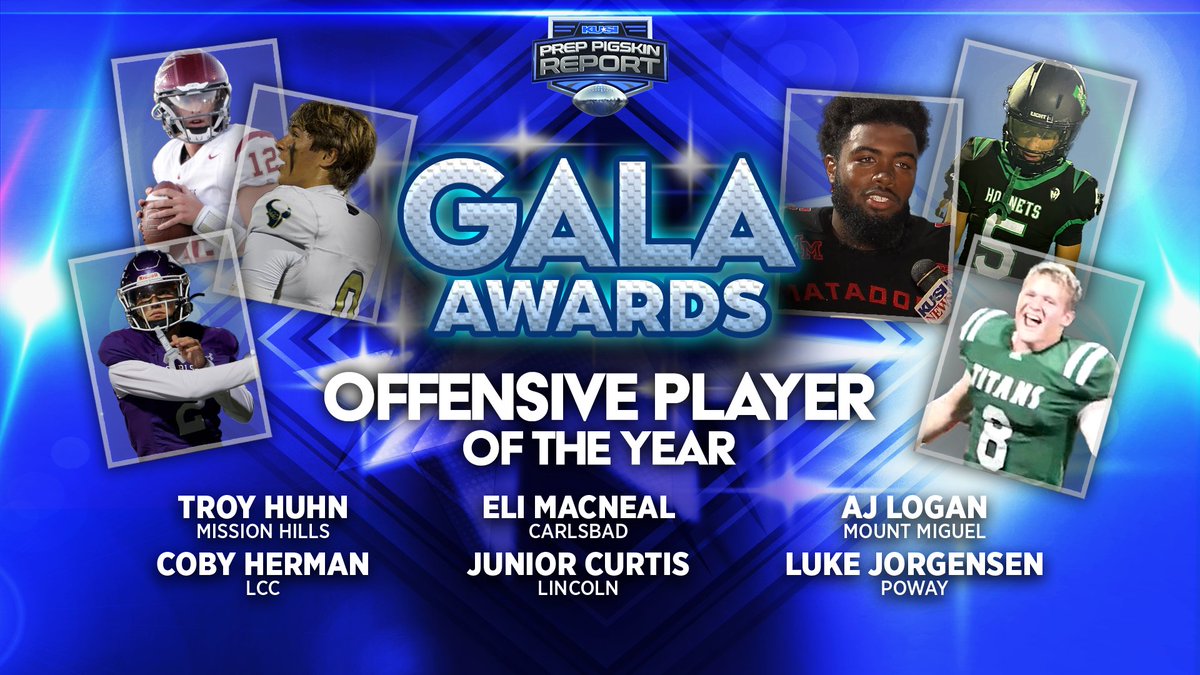 If we were drawing up plays, we'd want them out there too. Who will take home Offensive Player of the Year?

Watch the Silver Pigskin Gala Awards on December 2 at 7:00 PM on KUSI to see who wins!