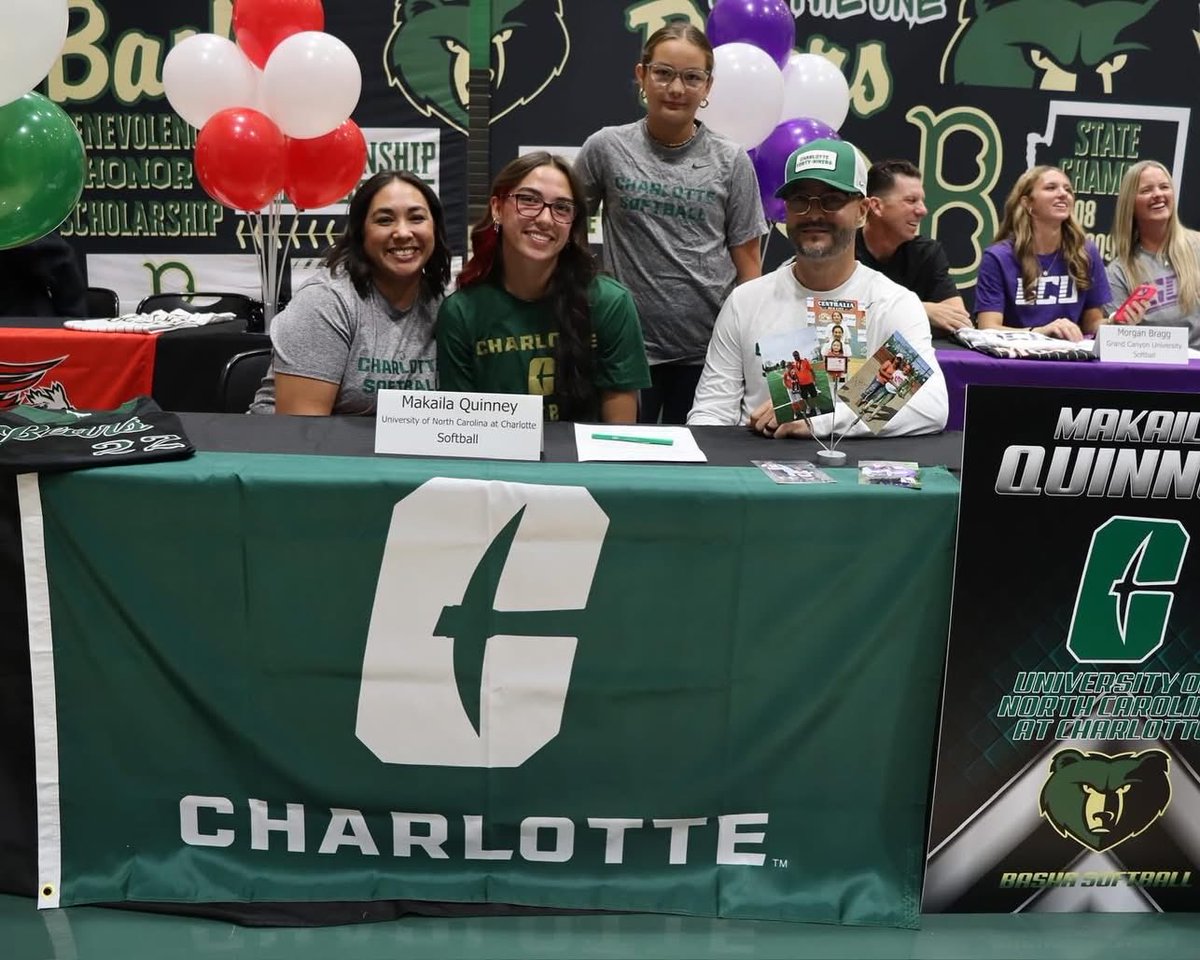 basha_softball's tweet photo. Signing Day ✍️

Congratulations to Morgan Bragg, Makaila Quinney and Aniyah Jaiman on their commitment to play softball and further their education at the next level. Happy to celebrate you all. 

Congratulations ladies! 💚🐻

@Bragg_Softball 
@Mac_Quinney2026 
@aniyah_jaiman11 https://t.co/NoW42BzzSc