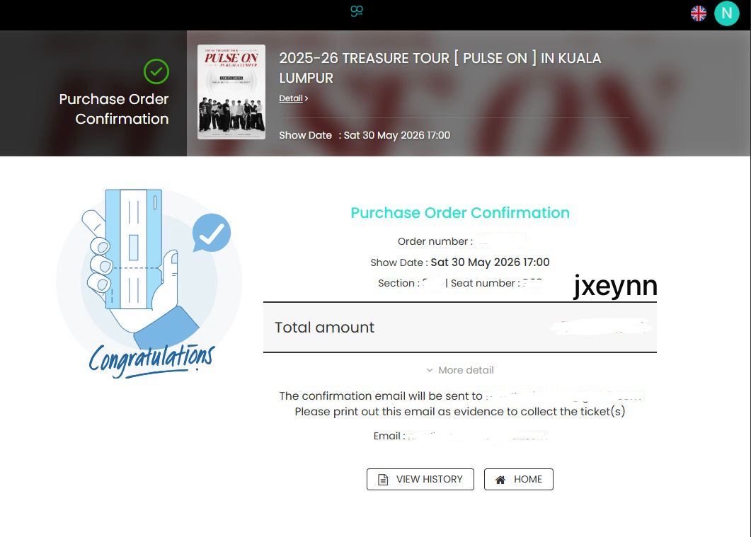 jxeynn's tweet photo. INI KALI KEDUA AKU PAKE JASTIP KAK NEEY DAN MASIH SEPUAS ITU 😭💗 Nggak nyangka dapat tiket!! Rasanya kayak mimpi bisa nonton mereka🥹✨ Thank you banget ya kak neey, selalu amanah, cepat, dan super helpful! Jastip kakak tuh penyelamat hidup fangirl kayak aku 😭🫶🏻  @horawrtix https://t.co/4eJGJHXilf