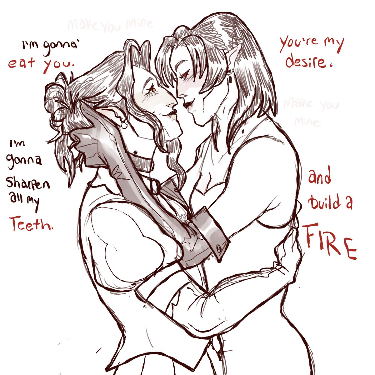 // Vampires shipping 

"I know it's rude to stare
But your eyes they mesmorize me" 
(LUMBERJACK YURI, AGAIN!) #VampiresSMP