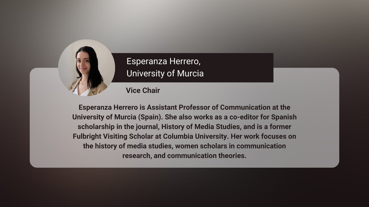 ICA_History's tweet image. Introducing the new Student and Early Career Representative of ICA&apos;s Communication History Division (CHD), Esperanza Herrero!