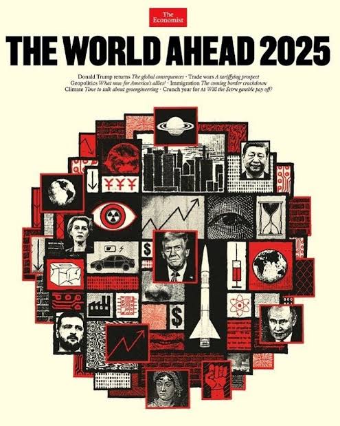 xholdersol's tweet photo. 2025 kapağında grafik yükselişi gösterirken @TheEconomist 2026 kapağında grafik düşüşü gösteriyor sanırım yine bizi kötü günler bekliyor. https://t.co/nirFId6Y0a