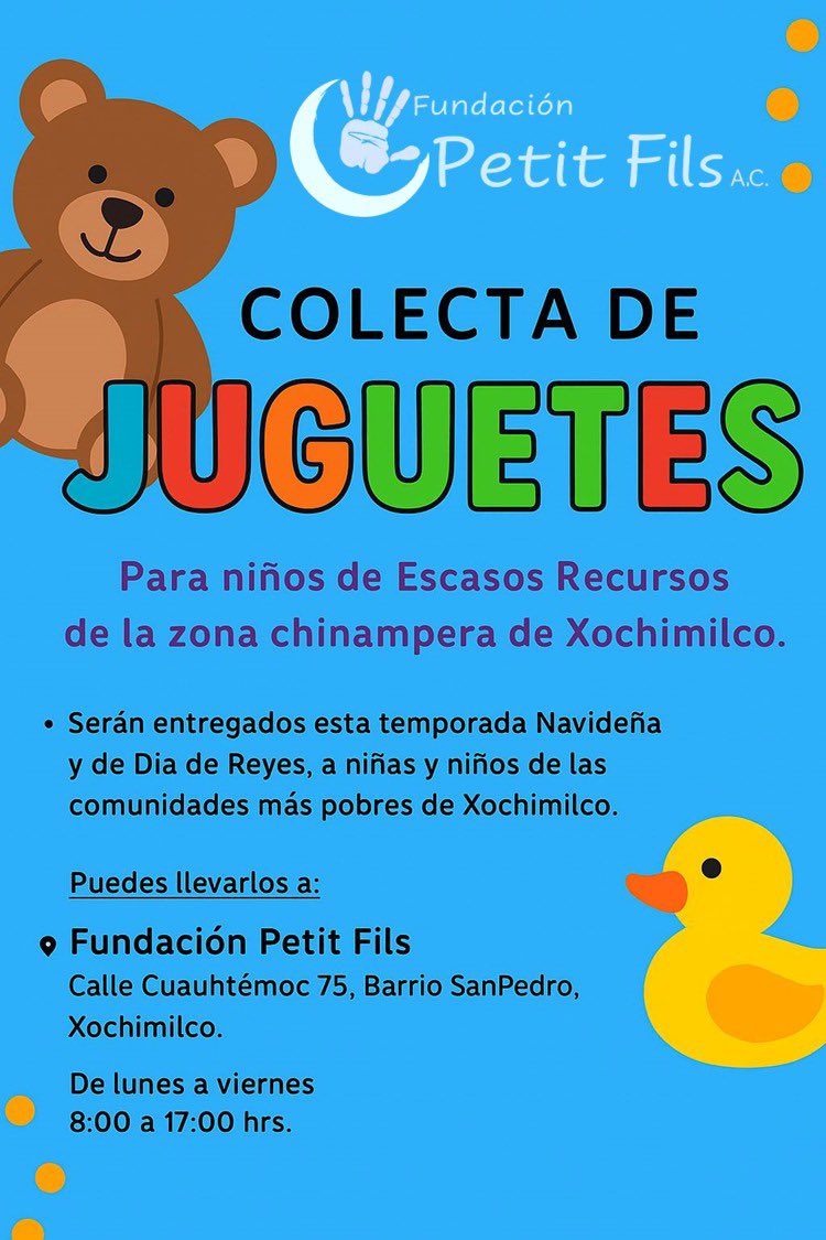 🎁💙 ¡Súmate a nuestra Colecta Anual de Juguetes! 💙🎁

✨Cada juguete cuenta, cada sonrisa transforma. ¡Gracias por ser parte! 💫