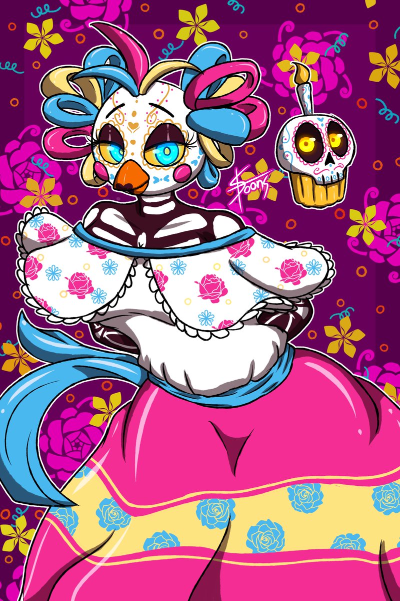 Seb_Pirata's tweet image. NOVEMBER 3RD PLACE - Toy Chica 💛🧁🎉 
Fill the party with colorful joy, this is what brings the best toy 💛🎊🥳 
#ToyChica #FNAF2 #DiaDeMuertos