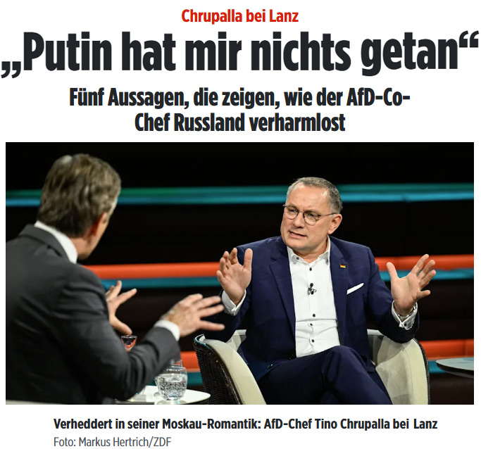 Putin hat auch mir NICHTS getan!

Betroffene, denen Putin etwas getan hat, melden sich bitte in den Kommentaren und erklären, was genau Putin ihnen getan hat. Bisher habe ich nur peinliche Propaganda-Phrasen gelesen, nichts Reales.
Ach ja, der Clown von Kiew ist mir scheißegal.