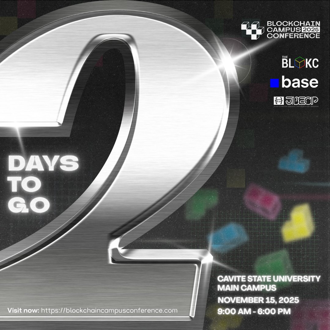 Bcampusconf's tweet image. ⚡ 2 days before #BCC2025! 🚀
Innovation, creativity &amp;amp; collaboration take center stage soon. 🌐

Get ready to experience the future at Cavite State University!
👉 lu.ma/bcc2025luzon

#BlockchainCampusConference #Web3PH #CountdownToBCC