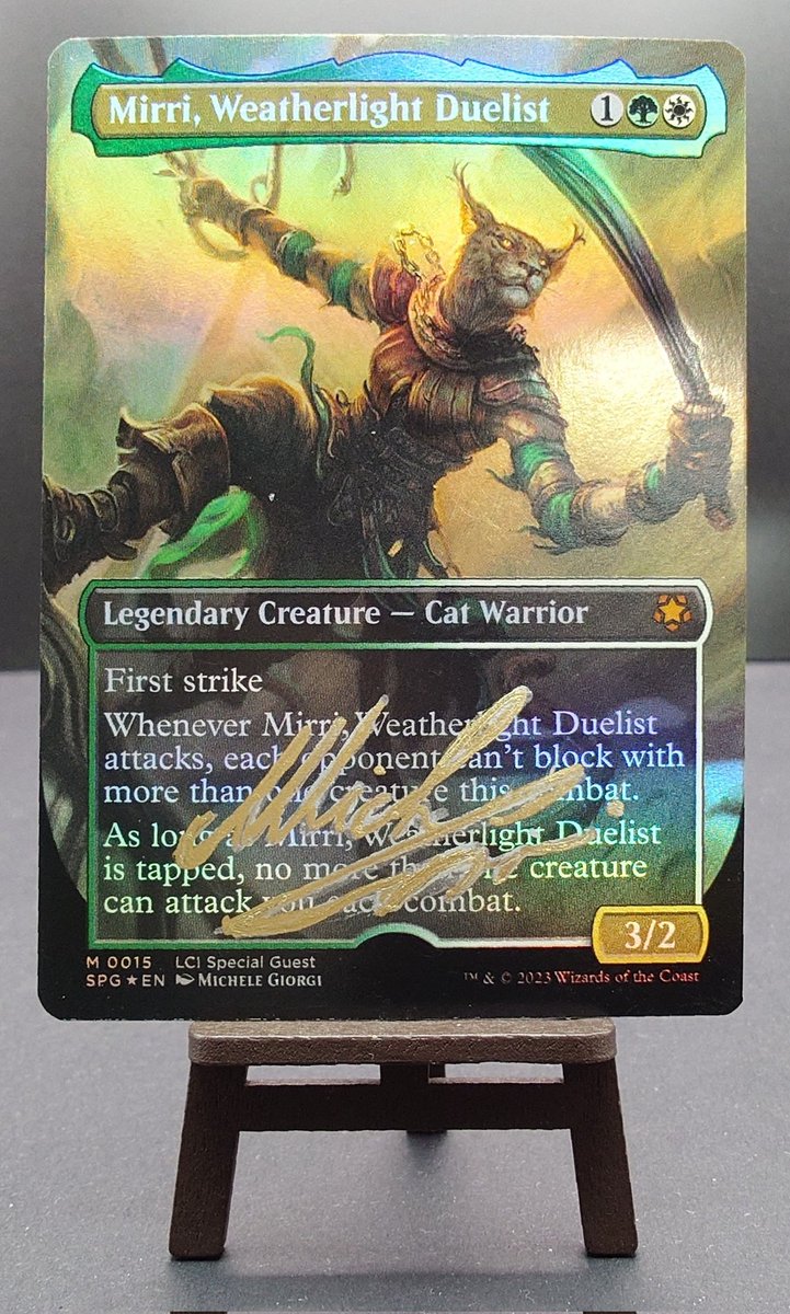 受取から時間が経ってしまったMichele Giorgi様の呪われた狩人、ガラクとウェザーライトの決闘者、ミリーのアーティストプルーフ🃏
ガラクはMox JetとEmeraldを入れてもらえるようオーダー✨
ペイントは迫力あって格好いいしスケッチも詳細で美しい🙌
#Artistproof
#MTG
#マジックザギャザリング