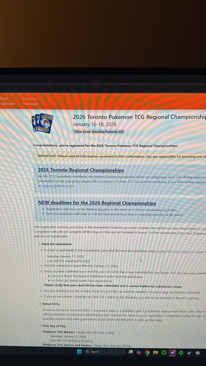 I don't ever post these, but I missed reg because I got the time zone wrong, got here 15 minutes late, and spam refreshed the page for like 5 minutes after it said it capped and I got in. Surely I'm destined to win