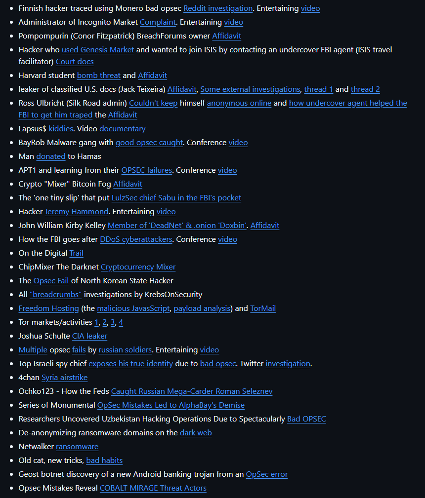 DarkWebInformer's tweet image. Bad opsec: Collection of links on bad opsec

GitHub: github.com/jermanuts/bad-…