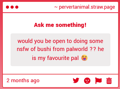 pervertanimal's tweet photo. ...x_x ive lost track of which requests i'm on
well good news for this person...! https://t.co/yEvARpF5Bi