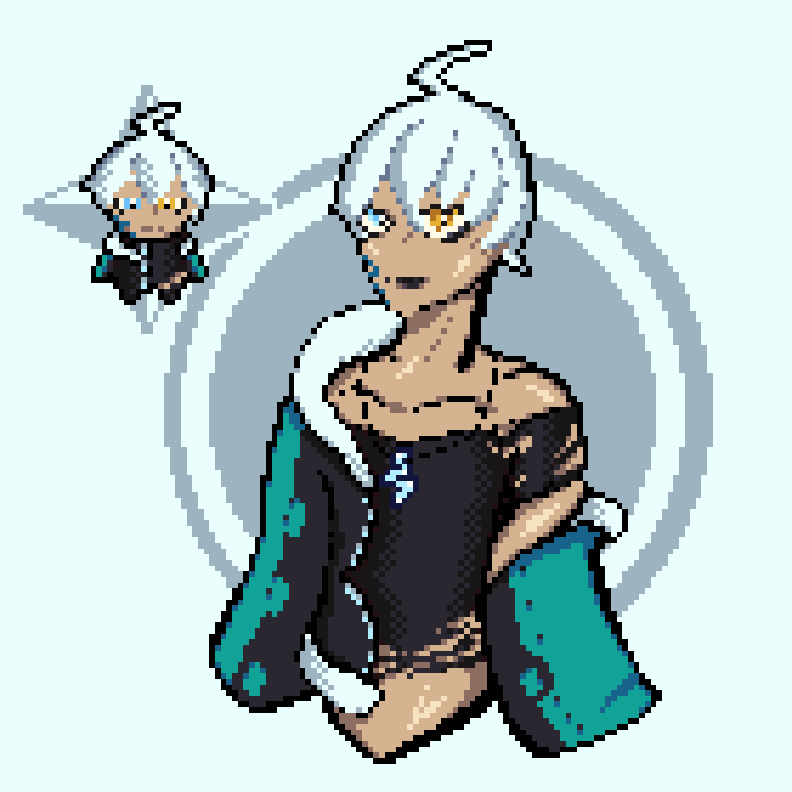 SteamBotART's tweet photo. OC character from a friend #pixelart #oc #aseprite https://t.co/SawFfZKnNW