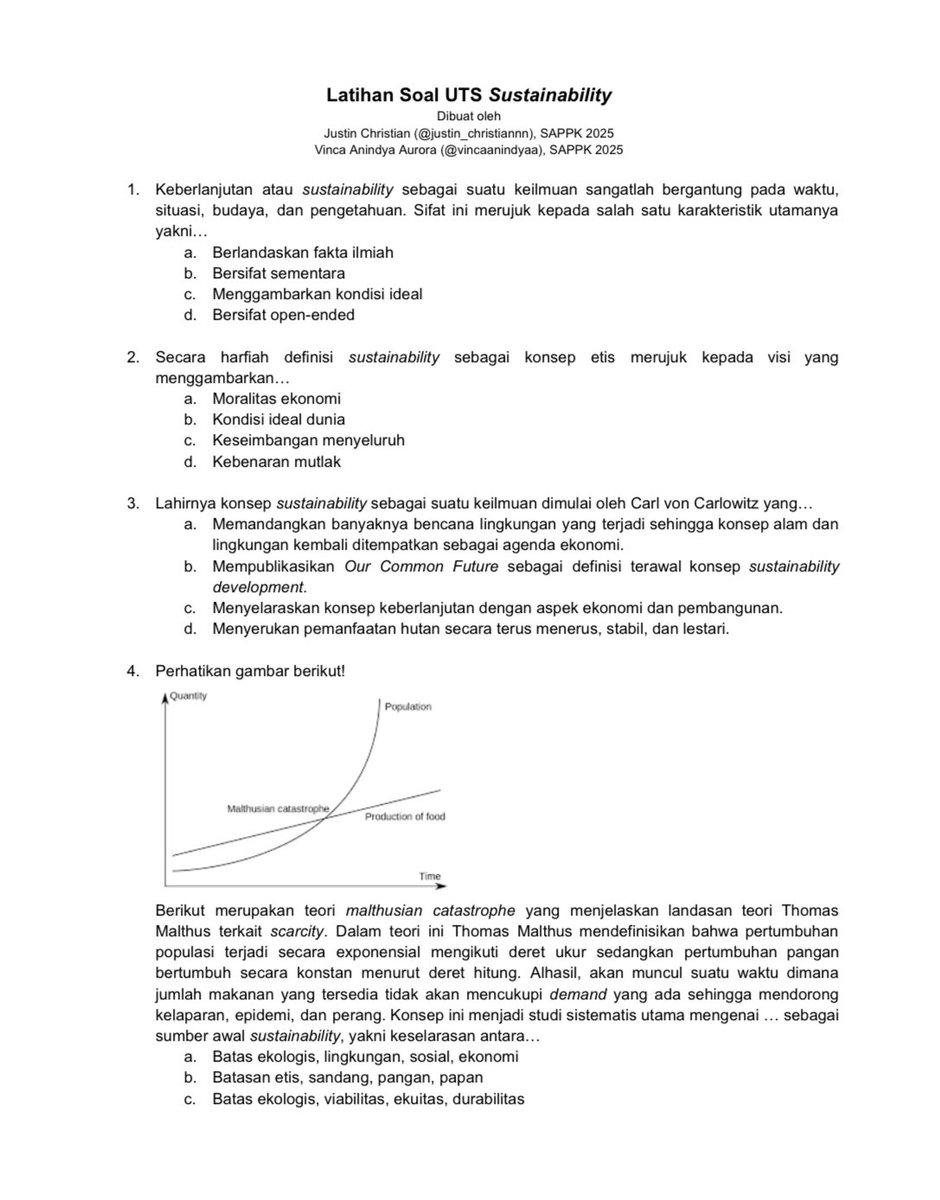vincacchi's tweet image. jadii !!! Haii tpb 25, aku dan justin (@justin_ceee) dari sappk 25 semalem bikin 100 latihan soal + jawabannya untuk uts sustain lusaa 🧌🫰 seharusnya sih udah sesuai ppt yaa. Semoga bermanfaat!! 🍀💌 drive.google.com/drive/folders/…