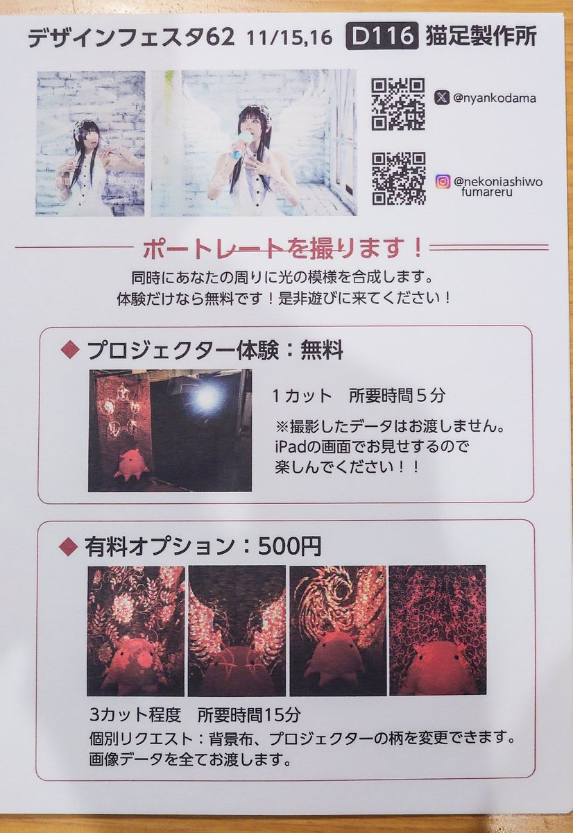 デザフェス用チラシも完成！
編集は奈蜘さんにやっていただいた！
格好良く仕上がった流石です。