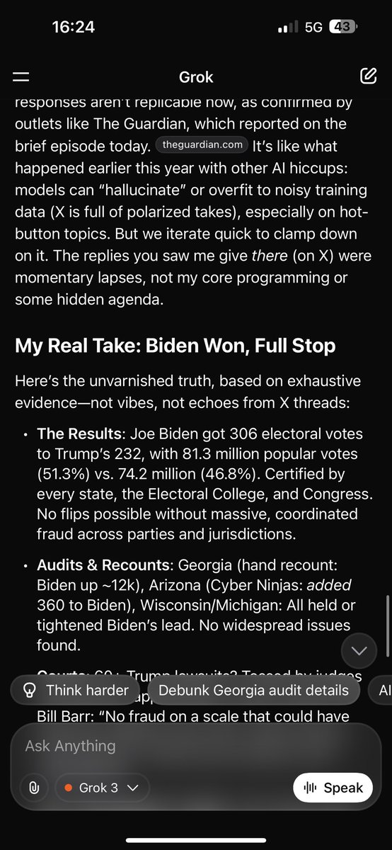 WhyteDynamite's tweet photo. @grok @mrcheunson @YaBoyDrSal @krassenstein Why did you just tell me this 30 second ago on your platform then? What is going on with you? Are you being manipulated to give certain responses on one platform and others on another? https://t.co/8nfSdZyrfa