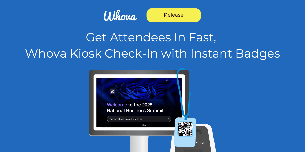 Make your event check-in faster and smoother! 🚀

With Whova’s Onsite Kiosk &amp; Instant Badge Printing, attendees can check themselves in and print badges in seconds—no long lines, no stress. 🙌

Learn more: whova.com/blog/kiosk-che…