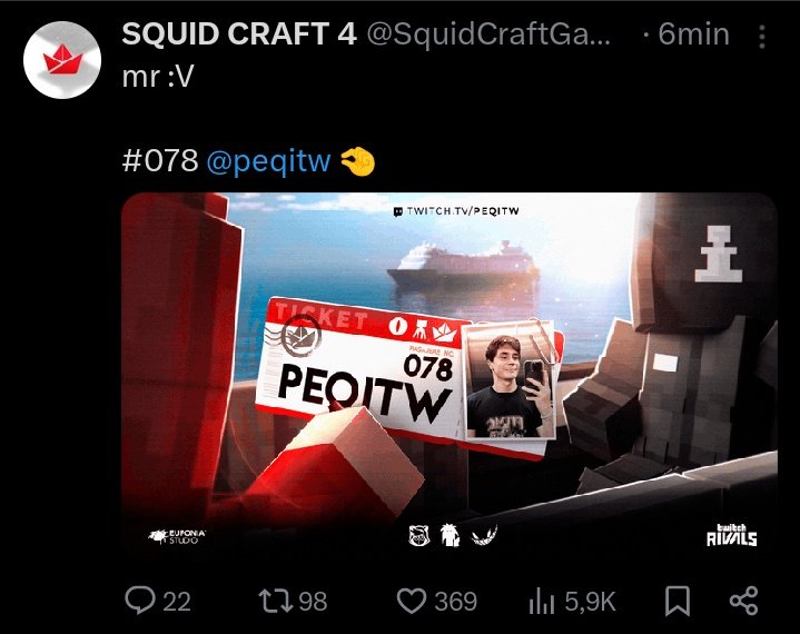mrredbomb's tweet image. Esse squid craft promete 

Pq se não acontecer pelo menos uma briga, vai ser um MILAGRE 😨

#tubbo #SAPNAP #quackity  #Pectw