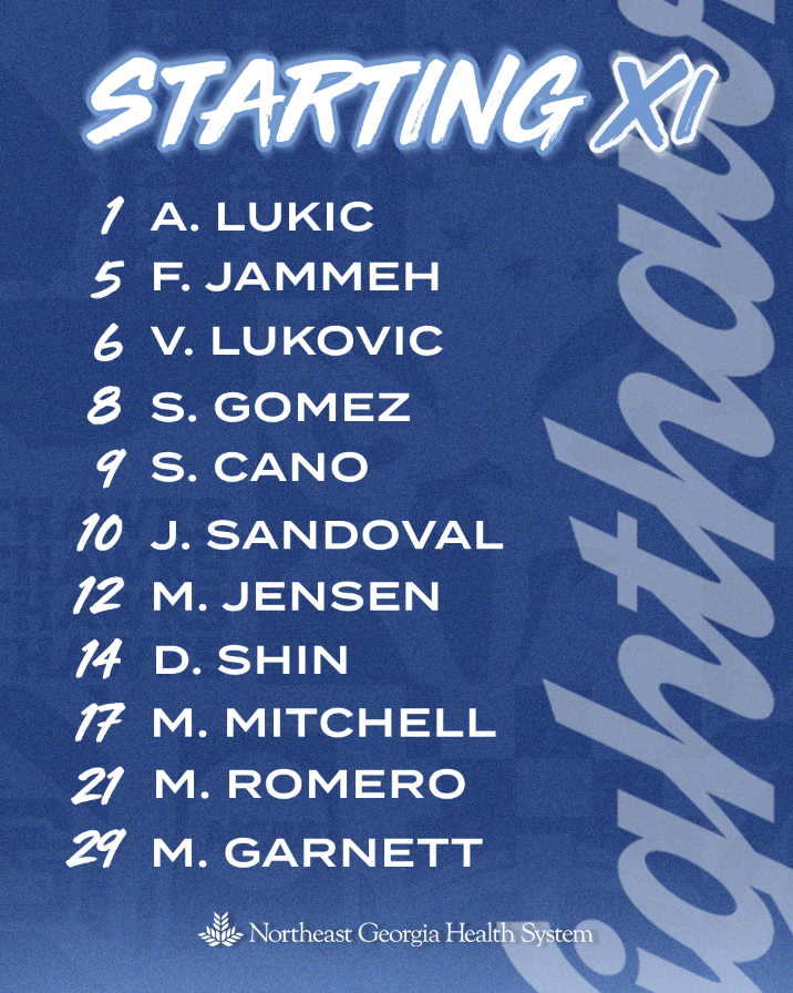 Here’s who’s kicking things off for UNG v CLAYTON ⬇️ #UNGMSOC #HAWKEM