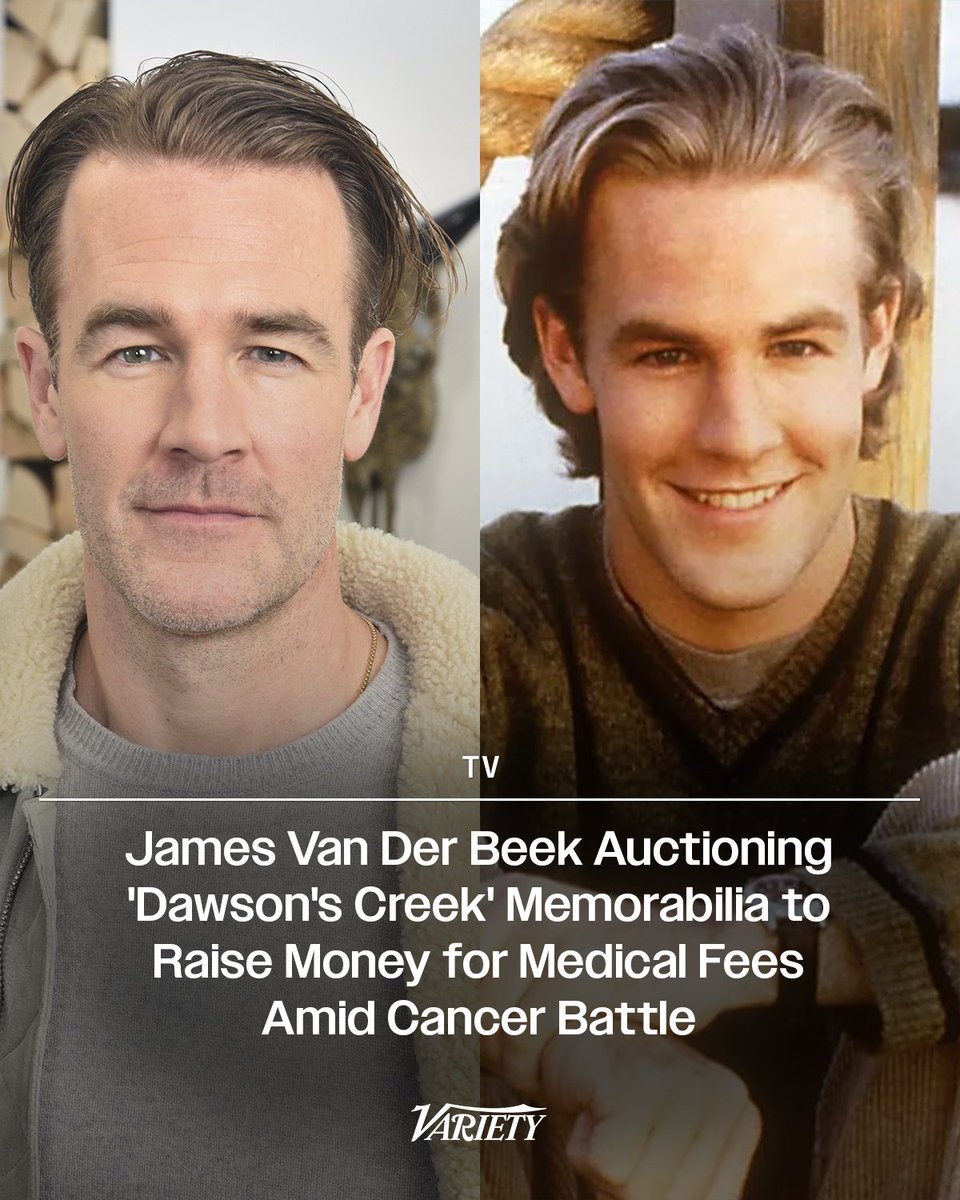 Variety's tweet photo. James Van Der Beek is raising funds to cover his cancer treatment costs. The “Dawson’s Creek” star will auction off memorabilia from his career, including wardrobe, props, and set pieces.

“I’ve been storing these treasures for years, waiting for the right time to do something with them, and with all of the recent unexpected twists and turns life has presented recently, it’s clear that the time is now,” Van Der Beek told People. “While I have some nostalgia tugging at me as I part with these items, it feels good to be able to offer them through Propstore’s auction to share with those who have supported my work over the years.”

https://t.co/3yVlYAKHlf