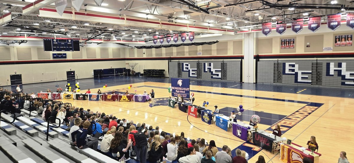 ADBEHS's tweet photo. A great day of Brookfield East student-athletes committing to compete at the next level! Congrats Spartans! #SigningDay https://t.co/PrDnDJjFYi