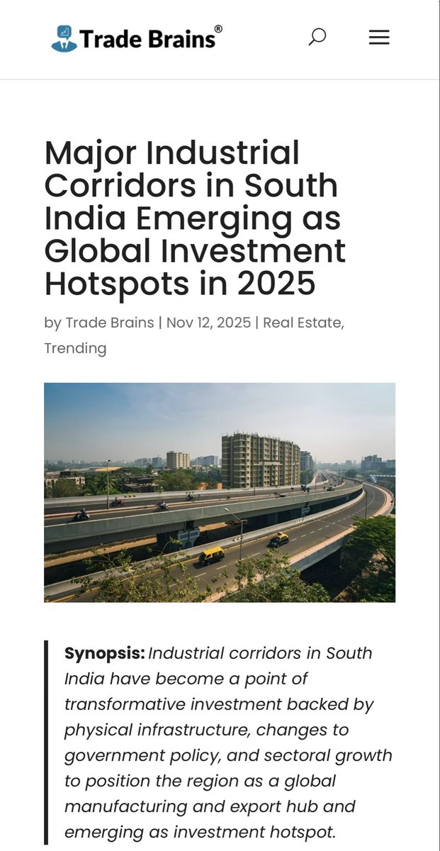 KurnoolCity2025's tweet image. 🌟 Major Industrial Corridors in South India 🌟

🚄 Hyderabad – Bengaluru Industrial Corridor (HBIC)
➡️ Key Node: Kurnool (Orvakal), Andhra Pradesh

🏭 Vizag – Chennai Industrial Corridor

💎 Andhra Pradesh stands out as the Industrial Powerhouse of South. 

#KurnoolDevelopment