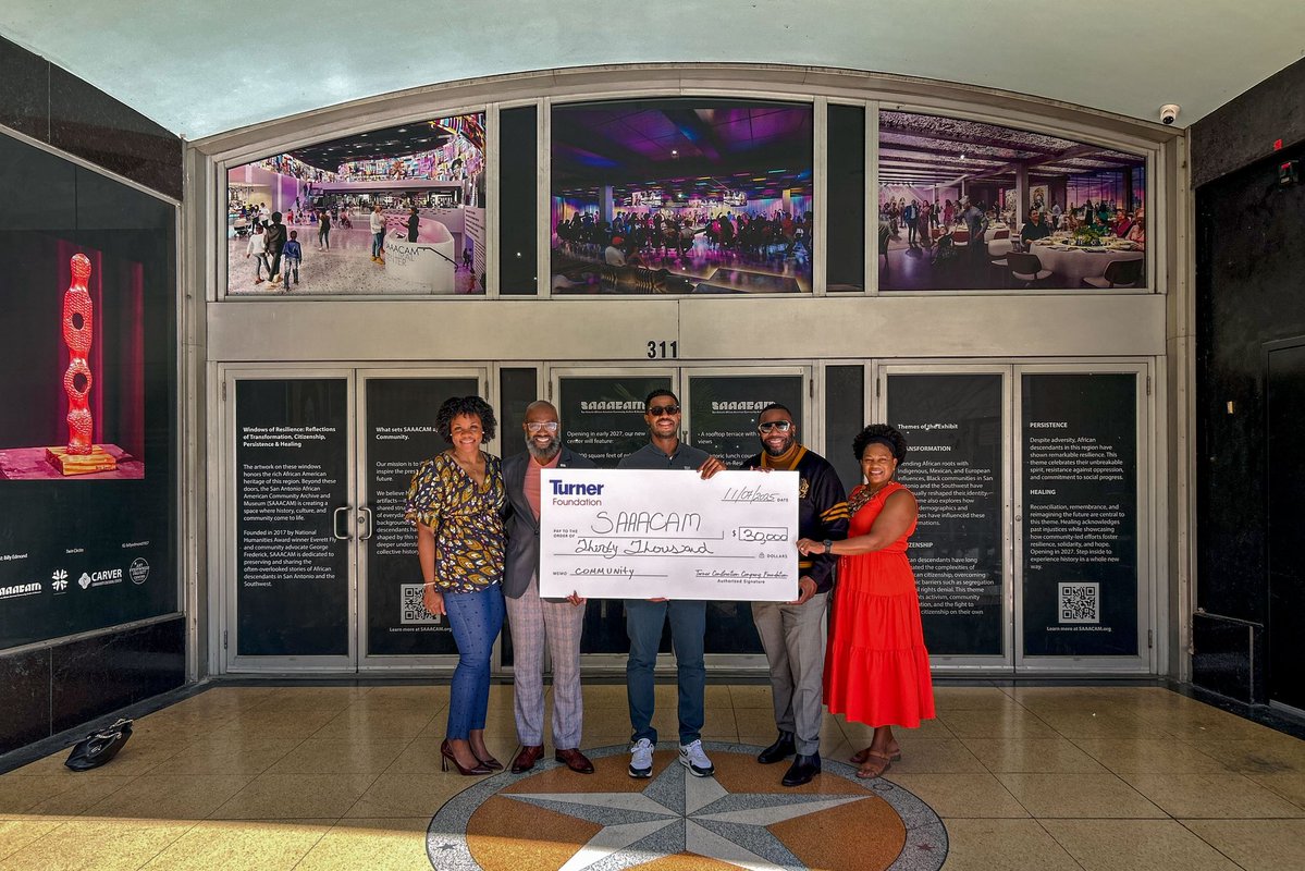 🎉 A huge THANK YOU to @TurnerConstruction for a $30,000 donation to our new Cultural Center, one of the nation’s largest African American cultural institutions. 🙌🏾
Shoutout to Shermeka Hudson for helping make this happen! Join our Capital Campaign 👉 saaacam.org