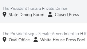 luke__cooper's tweet image. This is interesting. The US House of Representatives will shortly vote on a bill that would end the country&apos;s longest-ever government shutdown. It&apos;s currently 7:43pm local time in Washington DC.

And this has now showed up in Donald Trump&apos;s official public schedule for 9:45pm.