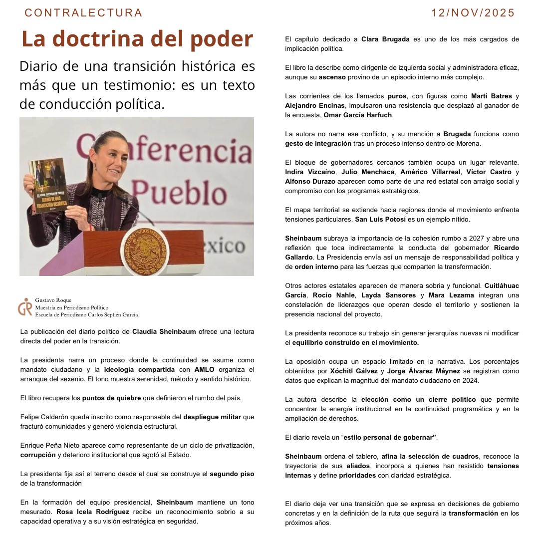 _GustavoRoque's tweet photo. La transición política también es una forma de conducción del poder.
La doctrina del poder revela cómo se configuró el proyecto que hoy marca el rumbo del país.

#Noticias #México #Política #Actualidad #Viral #Debate #Tendencias #Análisis #Opinión #Tendencia #Tbt #fypシ #fyp https://t.co/igvUmqHaRb