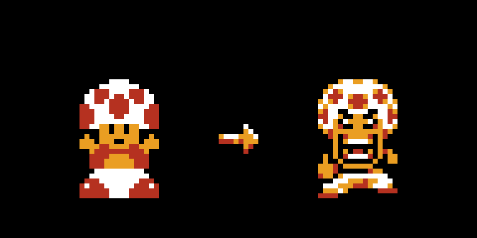 CowboyBumbiss's tweet photo. Based on early Super Mario Bros concept art.
Sadly Nintendo R&amp;D1 ran into issues with memory toward the end of development, and opted to simplify some sprites and make them symmetrical, as the Famicom was able to register flipped sprite tiles as the same.
#dykg #didyouknowgaming https://t.co/Xf0pM9GRat