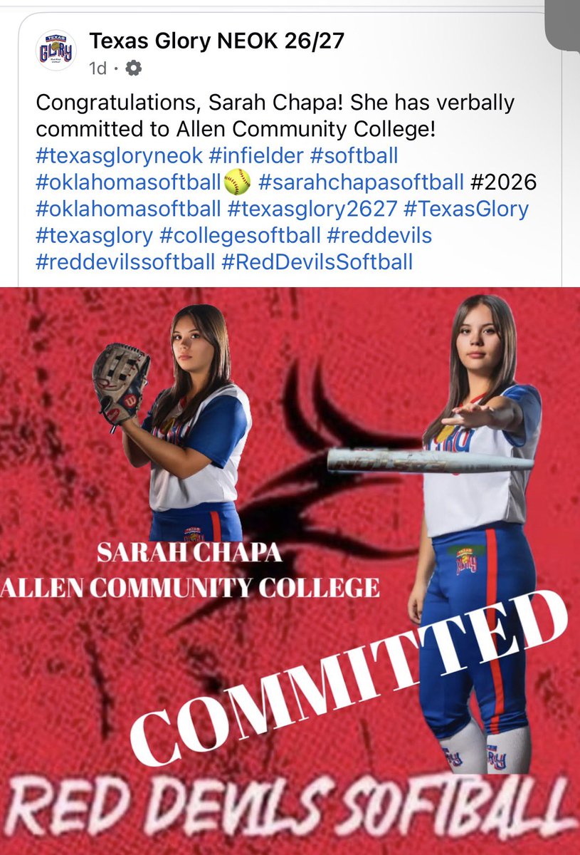 LETS GO!!!

<a href="/TXGloryNEOK/">Texas Glory NEOK</a> 
<a href="/RedDevilSB/">Allen Softball</a>