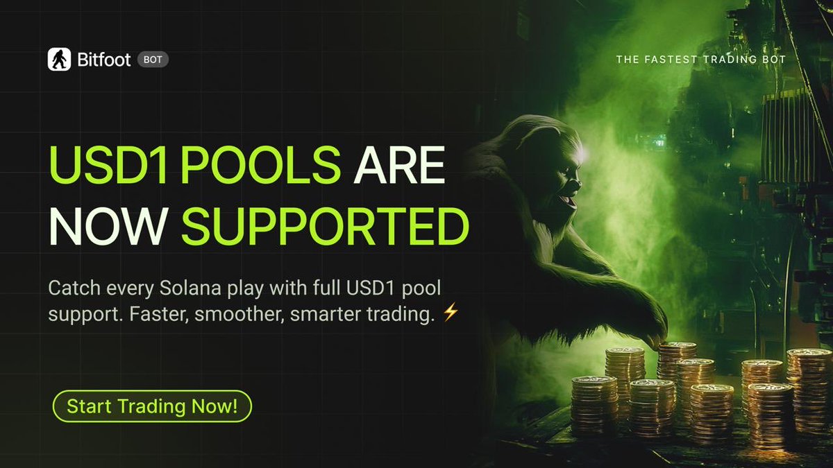 USD1 Pools Now Supported on Bitfoot!

Bitfoot Bot just got another upgrade. USD1 Solana pools are now fully tradable! 🪙  No more missed plays or unsupported pools. 👣

Start trading now and let Bitfoot do the work. ⚡

👉 t.me/BitFootBot