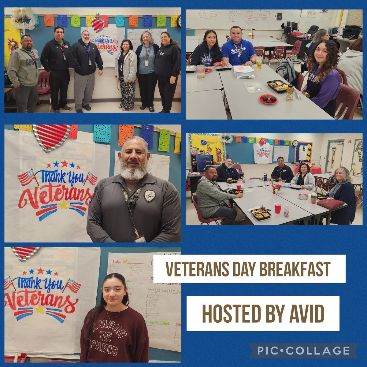 MLedesma_EMS's tweet photo. Loved hosting our Veterans Breakfast today! Big thank-you to my AVID student who jumped in to help me set up — you did great job! Hope everyone felt the love and appreciation for our veterans. ❤️🇺🇸 @AVID4College #WeAreEnsor #TeamSISD https://t.co/4UTyHqsYII