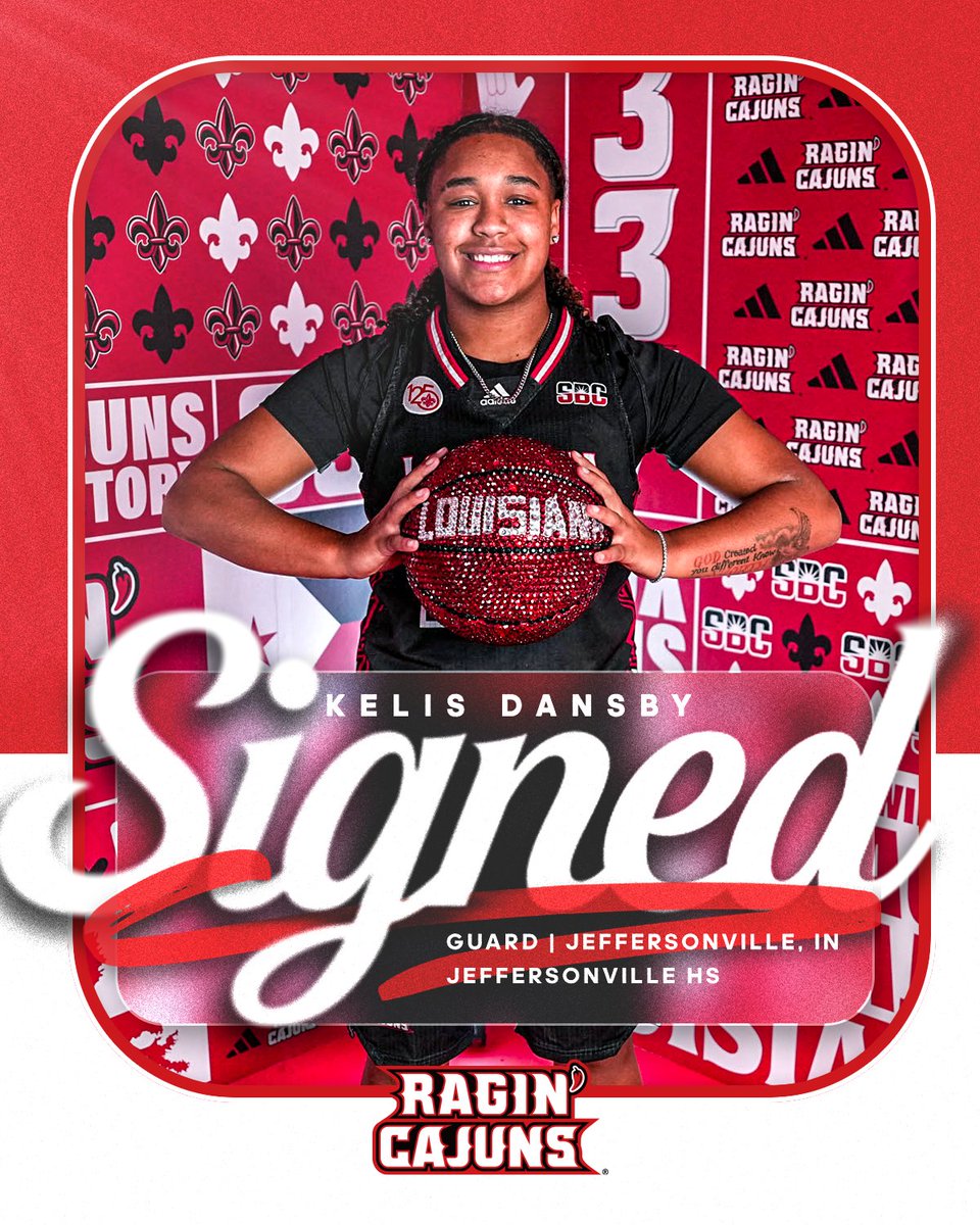 Officially a Ragin' Cajun 🤟

👤 Kelis Dansby
🏀 Guard
📍 Jeffersonville, IN
🏫 Jeffersonville HS

#GeauxCajuns | #NSD26