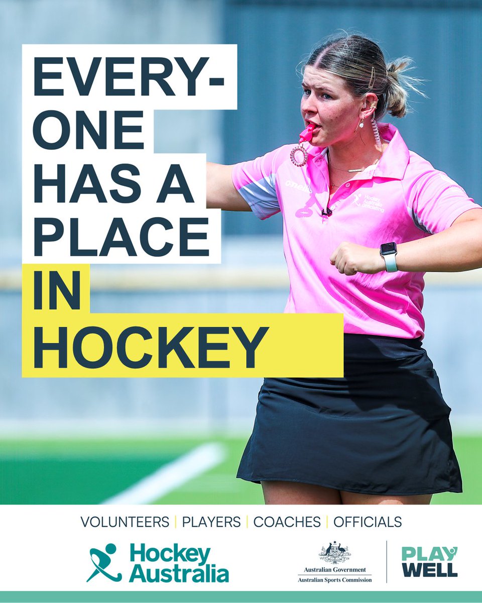 🏑 In a world where connection matters more than ever, sport gives us a place to belong.

At Hockey Australia, we believe everyone has a place in hockey - a place to challenge yourself, make friends, have fun, and share in the simple joy of play.

@Ausport #PlayWell