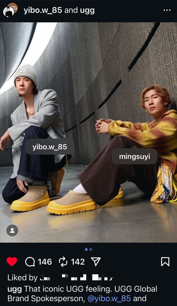 โพสที่ 85 ของอี้ป๋อมาแล้ว คอลแลปกับ UGG อี้ป๋อฟอล UGG ตั้งแต่รอบที่แล้ว ตอนนี้ได้กลับมาร่วมงานกันในฐานะ Global Brand Spokesperson ดีงามมาก

#หวังอี้ป๋อ #WangYibo