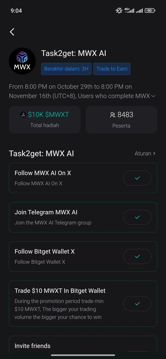 Aanzz12_'s tweet photo. @BitgetWalletID @mwx_ai Done

Moga Win
#Task2Get https://t.co/7m021NGPBm