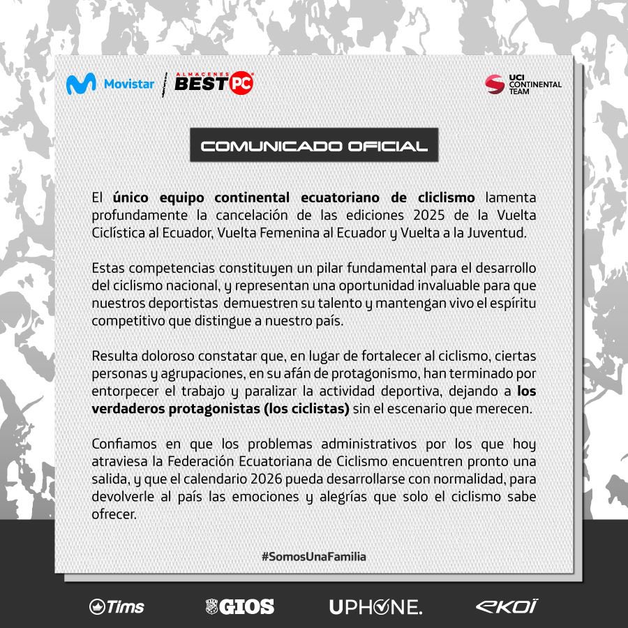 A la opinión pública.-

#SomosUnaFamilia
#CiclearNosMueve