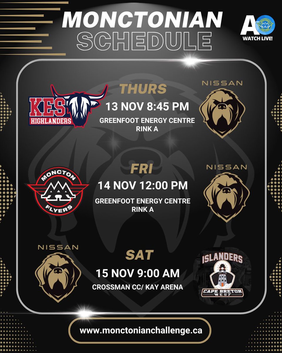 AAAGrowlers's tweet image. Our 2025 Monctonian round robin schedule. #Woof #NoTimeOff